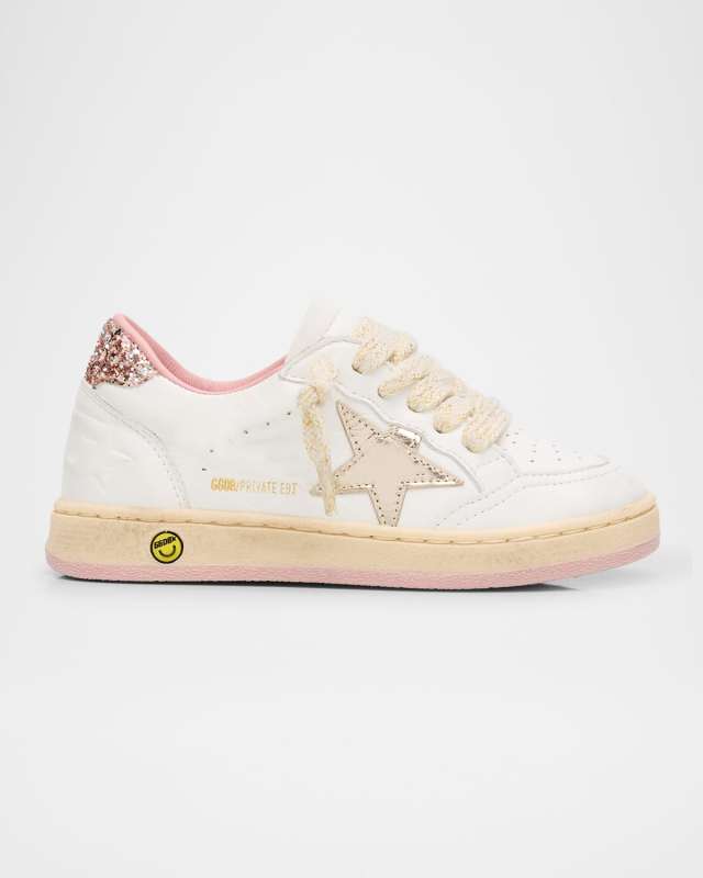 Girl's Exclusive Ball Star Glitter & Metallic Leather Sneakers, Baby/Toddlers